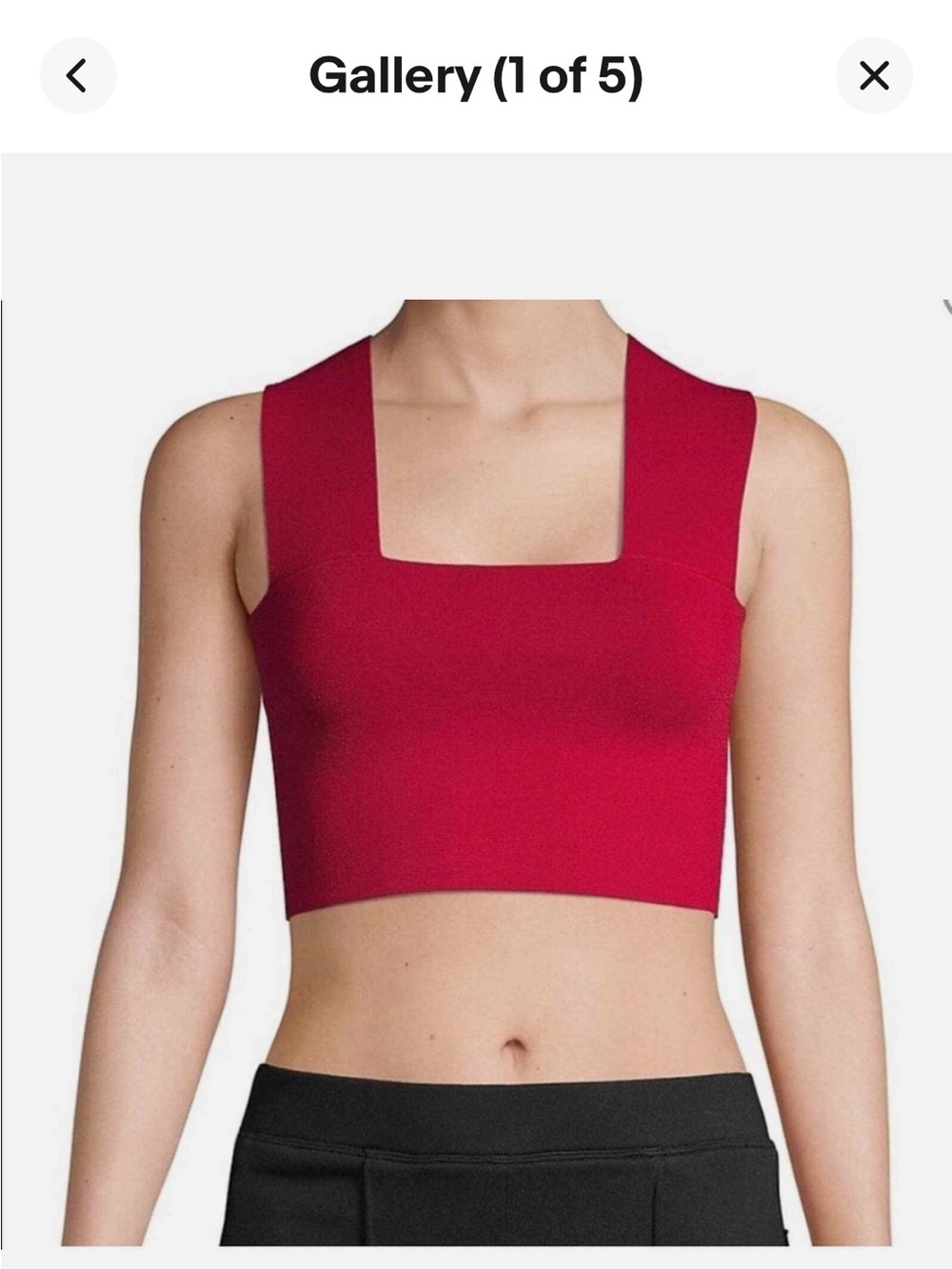 A.L.C. Square-Neck Crop Top in Raspberry, XS
